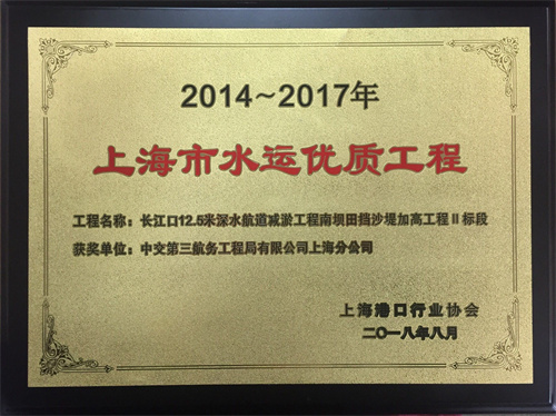 2018-4 長江口12.5米深水航道減淤工程南壩田擋沙堤加高工程Ⅱ標(biāo)段（2014-2017年度水運(yùn)優(yōu)質(zhì)工程）獎(jiǎng)牌.jpg